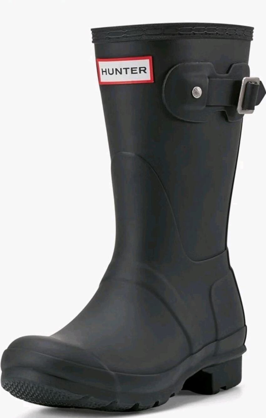 Hunter Original Short Rain Boots. Side Buckle, NWOB, Sz 8, Vulcanized Rubber